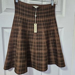 Plaid brown and tan High Waist skirt